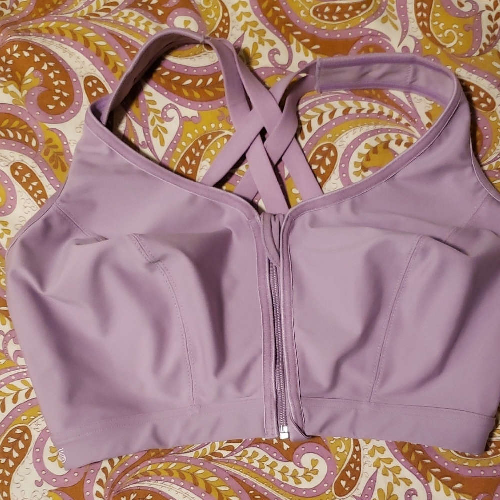 Lavender Glamorise Sport Sports Bra with Crisscross Back
